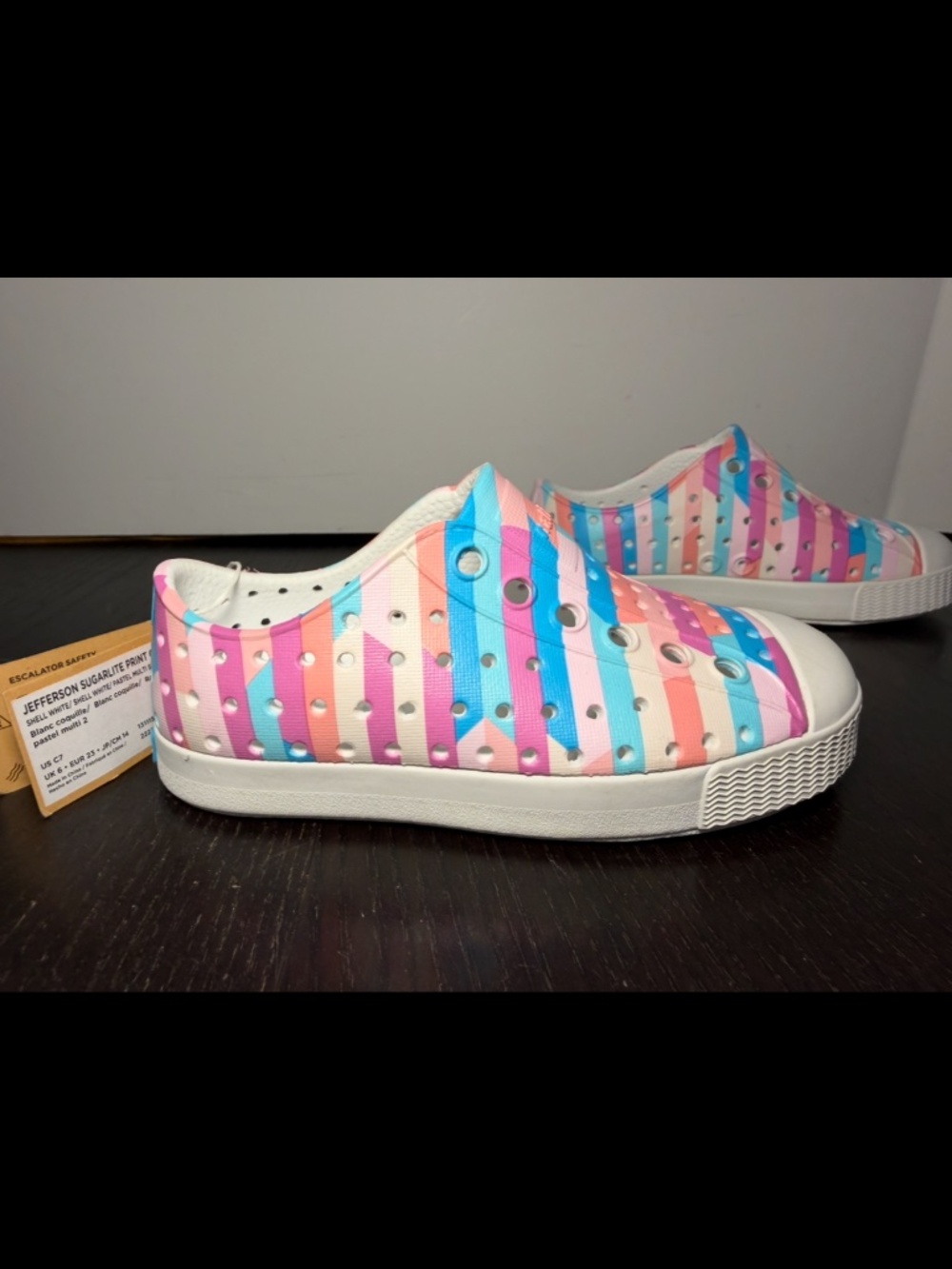Native Jefferson Print Shoes Multicolor Pastel Stripe Little Kids/Toddler C7